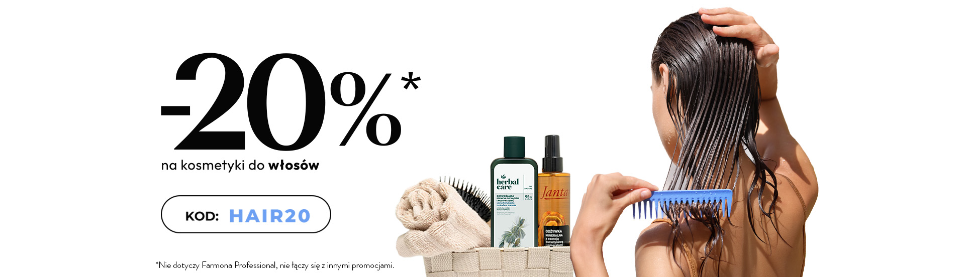 -20% na kosmetyki do włosów z kodem: hair20