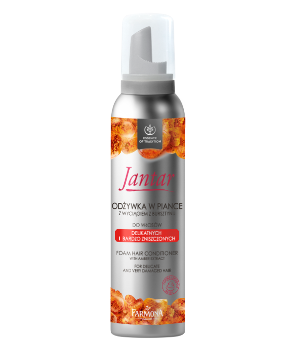 FOAM HAIR CONDITIONER with amber extract for delicate and very damaged hair.